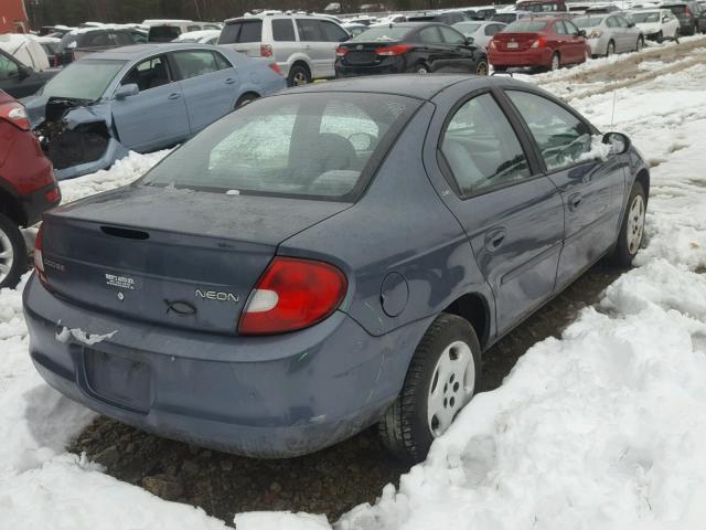 1B3ES46C91D170717 - 2001 DODGE NEON SE BLUE photo 4