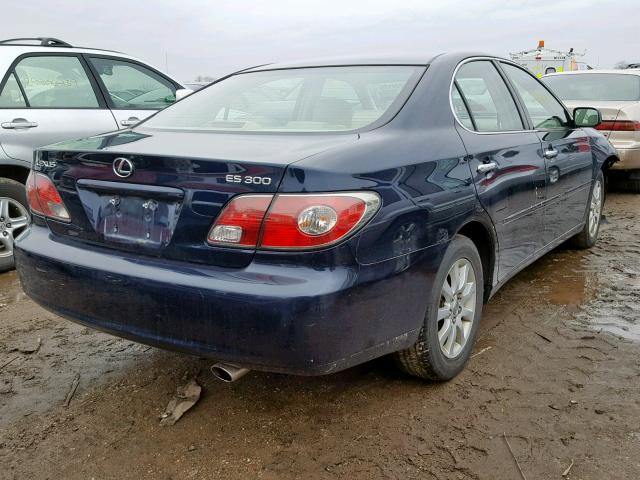 JTHBF30G330148524 - 2003 LEXUS ES 300 BLUE photo 4