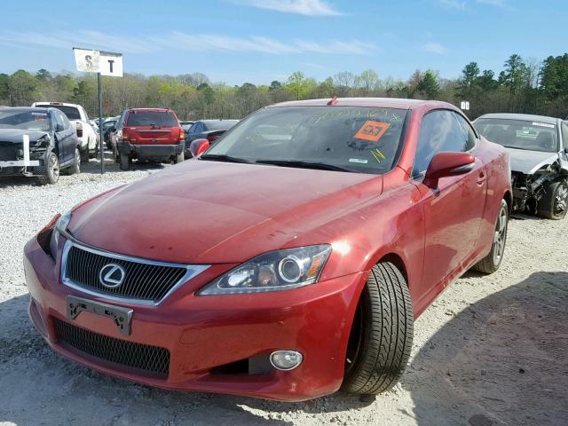 JTHFE2C26B2505292 - 2011 LEXUS IS 350 RED photo 2