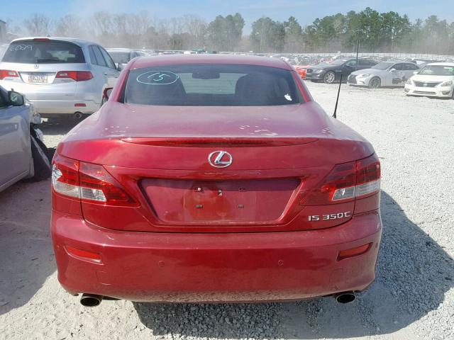 JTHFE2C26B2505292 - 2011 LEXUS IS 350 RED photo 9