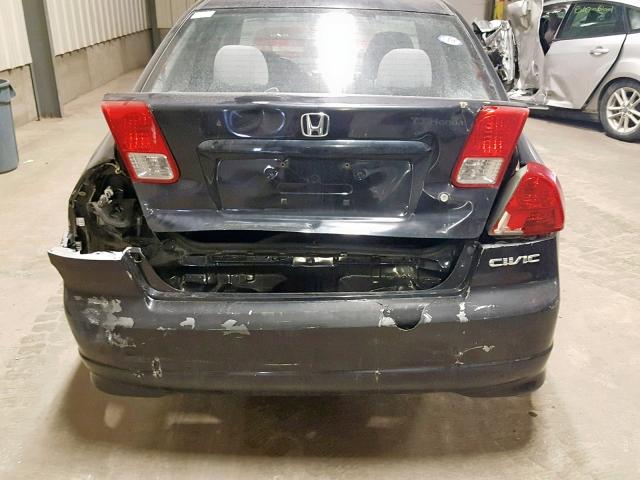 2HGES163X5H018937 - 2005 HONDA CIVIC DX V BLACK photo 9