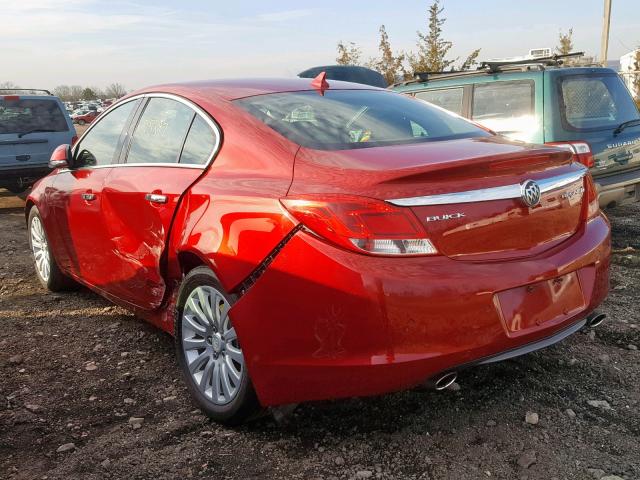 2G4GS5EV0D9228579 - 2013 BUICK REGAL PREM RED photo 3