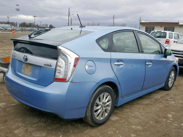 JTDKN3DP7C3014872 - 2012 TOYOTA PRIUS PLUG BLUE photo 4