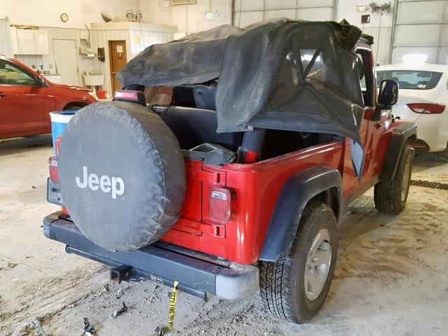 1J4FA69S83P364025 - 2003 JEEP WRANGLER / RED photo 4