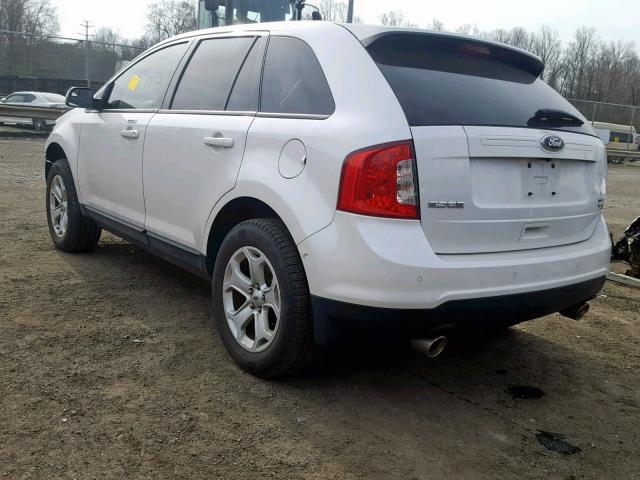 2FMDK4JC3EBB73184 - 2014 FORD EDGE SEL WHITE photo 3