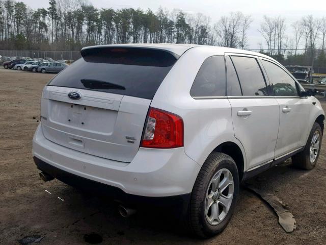 2FMDK4JC3EBB73184 - 2014 FORD EDGE SEL WHITE photo 4