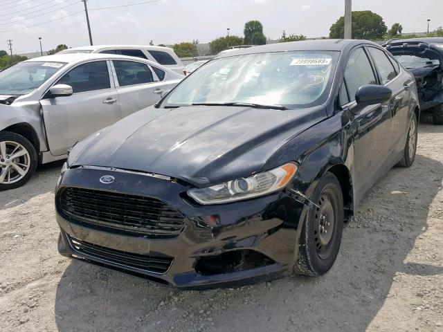 3FA6P0G77ER373154 - 2014 FORD FUSION S BLACK photo 2