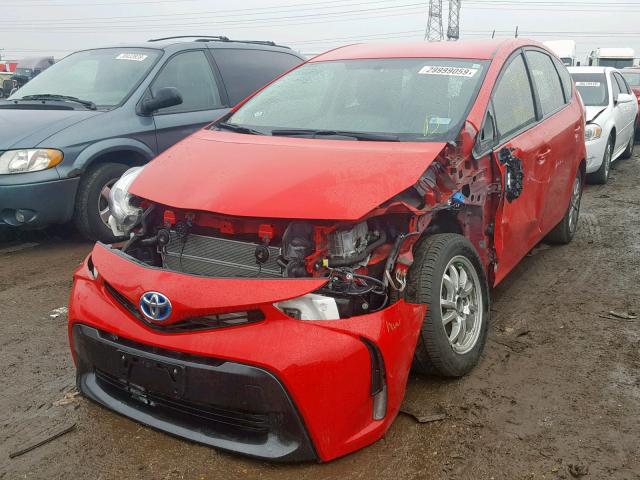 JTDZN3EU2FJ021179 - 2015 TOYOTA PRIUS V RED photo 2