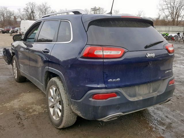 1C4PJMDS6GW101131 - 2016 JEEP CHEROKEE L BLUE photo 3