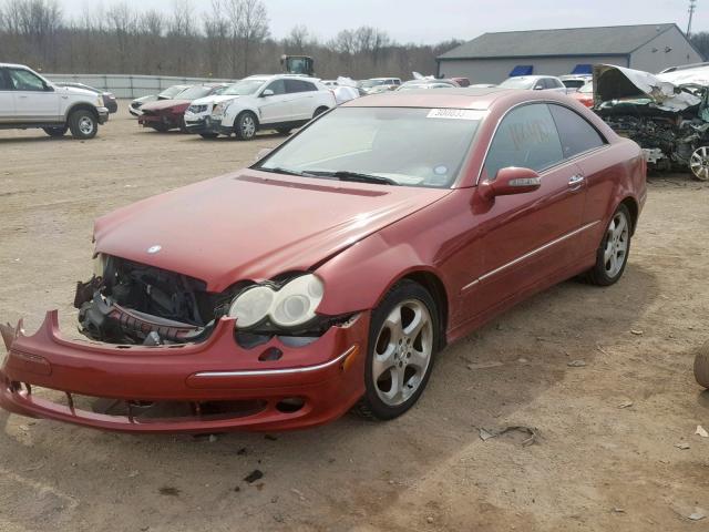 WDBTJ65J35F122823 - 2005 MERCEDES-BENZ CLK 320C BURGUNDY photo 2