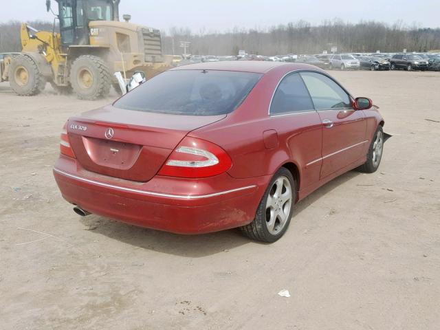 WDBTJ65J35F122823 - 2005 MERCEDES-BENZ CLK 320C BURGUNDY photo 4