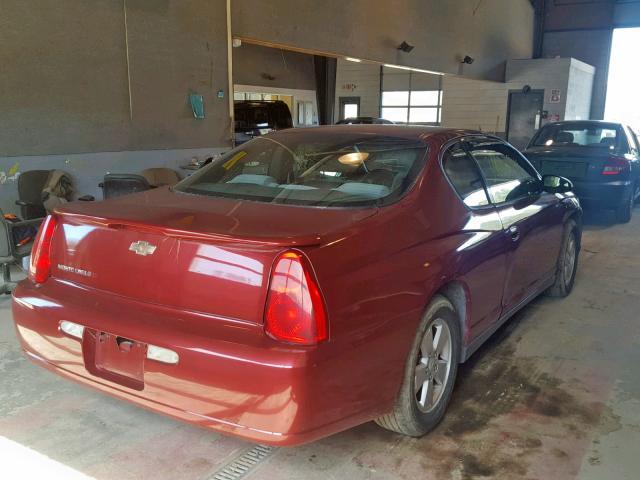 2G1WM15K469166639 - 2006 CHEVROLET MONTE CARL BURGUNDY photo 4