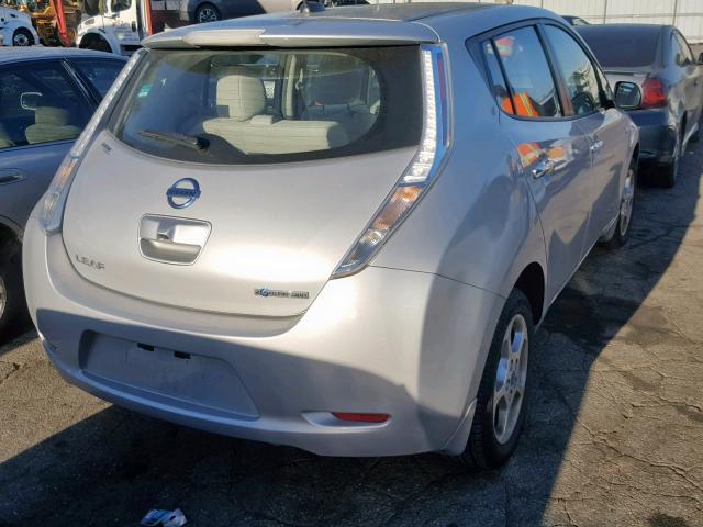 JN1AZ0CP3CT027203 - 2012 NISSAN LEAF GRAY photo 4