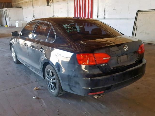 3VW2K7AJ0DM411661 - 2013 VOLKSWAGEN JETTA BASE BLACK photo 3