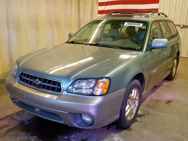 4S3BH686437653309 - 2003 SUBARU LEGACY OUT GREEN photo 2