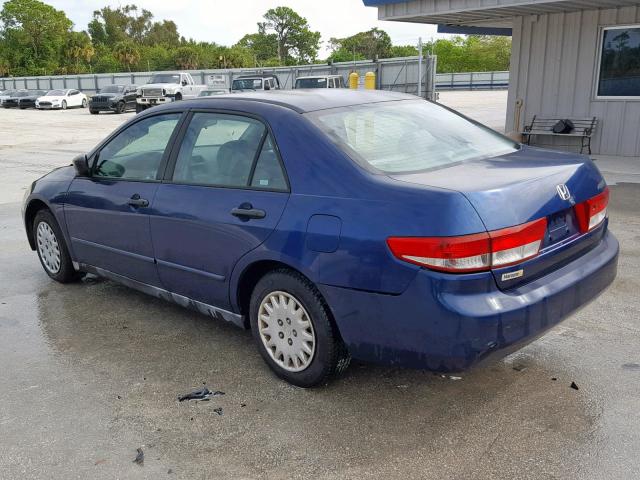 1HGCM56104A119215 - 2004 HONDA ACCORD DX BLUE photo 3