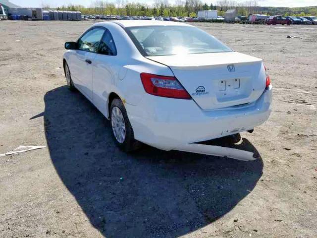 2HGFG12279H009654 - 2009 HONDA CIVIC DX WHITE photo 3