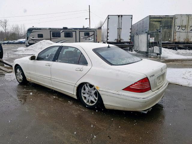 WDBNG84J94A430210 - 2004 MERCEDES-BENZ S 500 4MAT WHITE photo 3