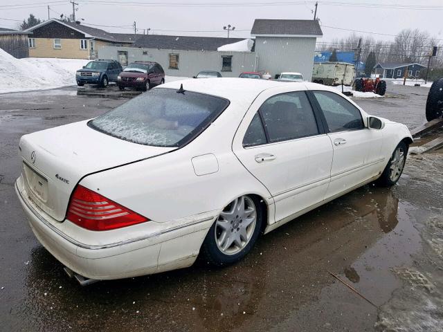 WDBNG84J94A430210 - 2004 MERCEDES-BENZ S 500 4MAT WHITE photo 4