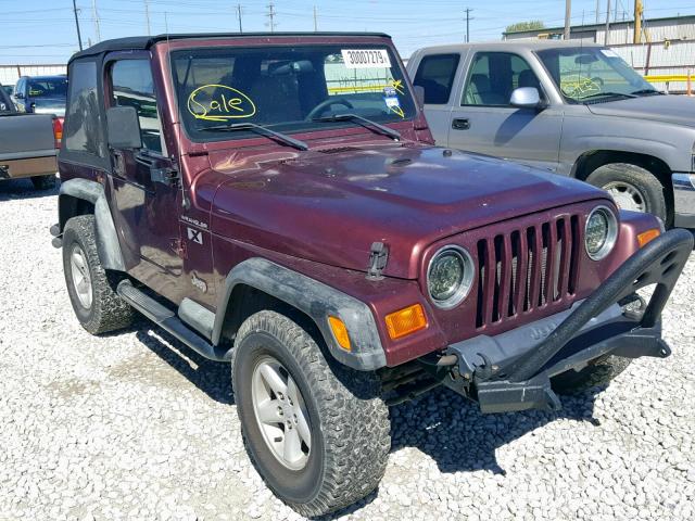 1J4FA39S72P764879 - 2002 JEEP WRANGLER / MAROON photo 1