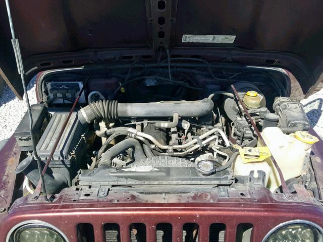 1J4FA39S72P764879 - 2002 JEEP WRANGLER / MAROON photo 7