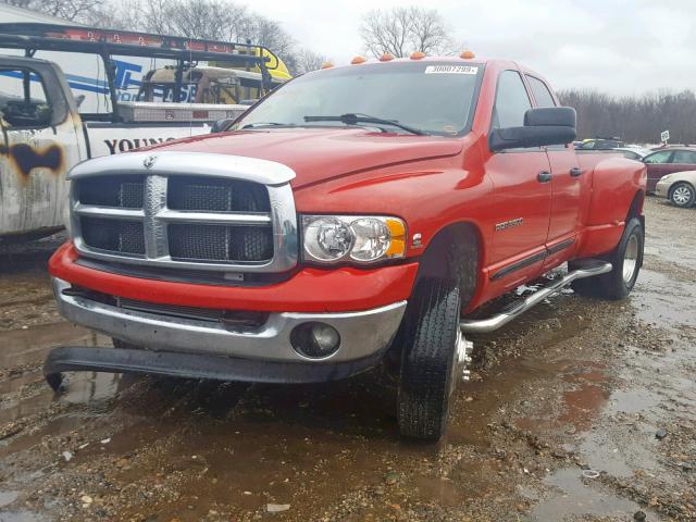 3D7MS48C55G840852 - 2005 DODGE RAM 3500 S RED photo 2