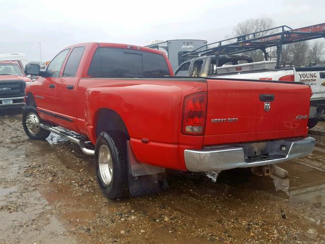 3D7MS48C55G840852 - 2005 DODGE RAM 3500 S RED photo 3