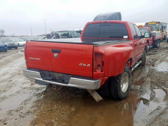 3D7MS48C55G840852 - 2005 DODGE RAM 3500 S RED photo 4