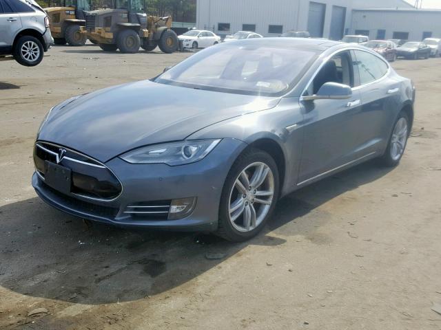 5YJSA1H17EFP35480 - 2014 TESLA MODEL S GRAY photo 2