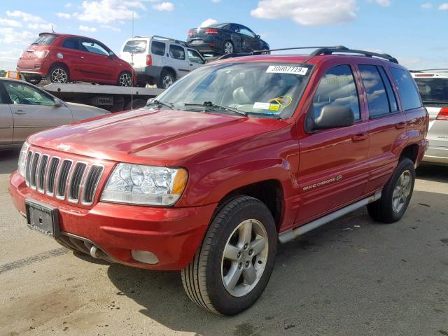 1J8GW68J82C220073 - 2002 JEEP GRAND CHER RED photo 2