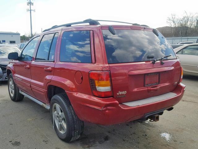 1J8GW68J82C220073 - 2002 JEEP GRAND CHER RED photo 3