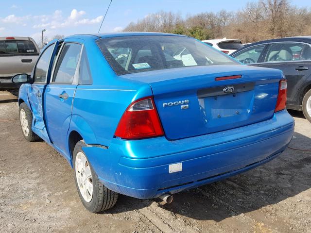 1FAFP34N87W216687 - 2007 FORD FOCUS ZX4 BLUE photo 3