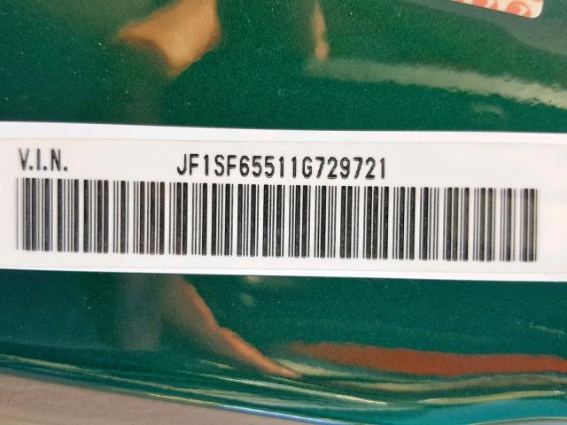 JF1SF65511G729721 - 2001 SUBARU FORESTER S GREEN photo 10