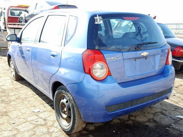 KL1TD66E39B372304 - 2009 CHEVROLET AVEO LS BLUE photo 3