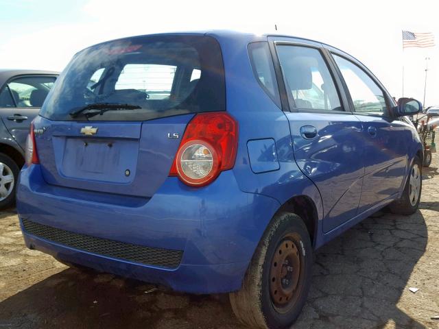 KL1TD66E39B372304 - 2009 CHEVROLET AVEO LS BLUE photo 4