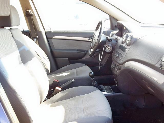 KL1TD66E39B372304 - 2009 CHEVROLET AVEO LS BLUE photo 5