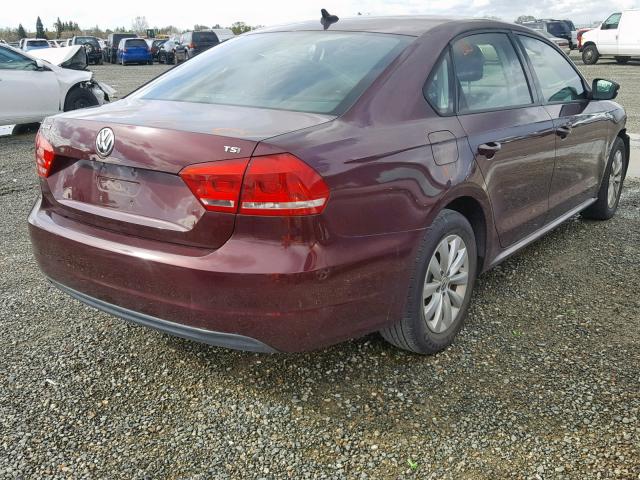 1VWAT7A30EC092324 - 2014 VOLKSWAGEN PASSAT S MAROON photo 4