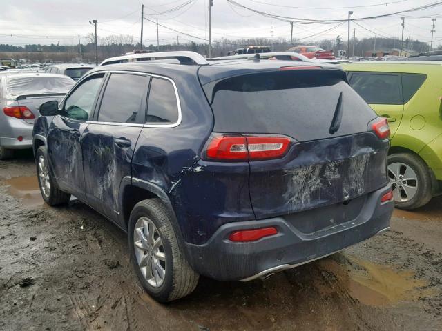 1C4PJMDBXFW668442 - 2015 JEEP CHEROKEE L BLUE photo 3