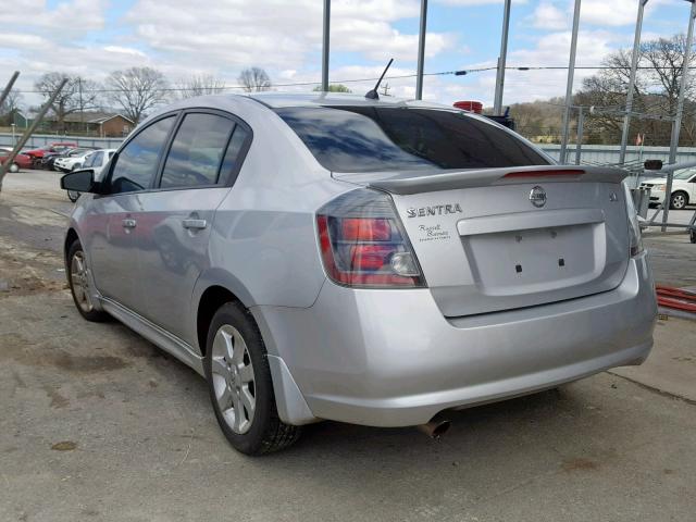 3N1AB6AP9CL626167 - 2012 NISSAN SENTRA 2.0 SILVER photo 3