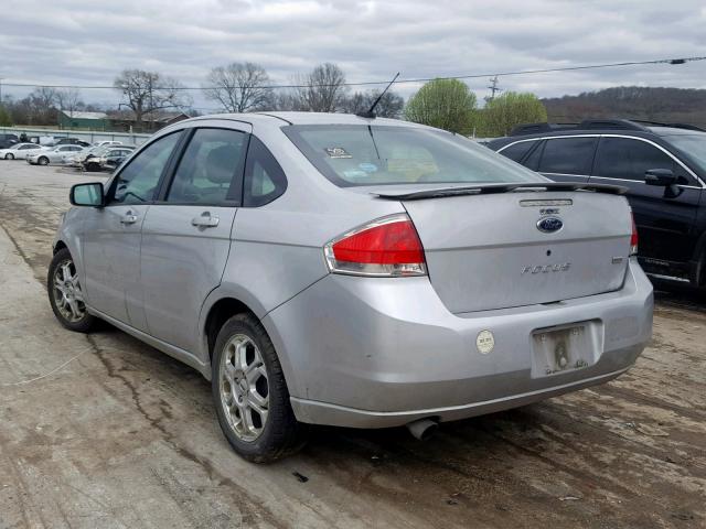 1FAHP36N69W127726 - 2009 FORD FOCUS SES SILVER photo 3