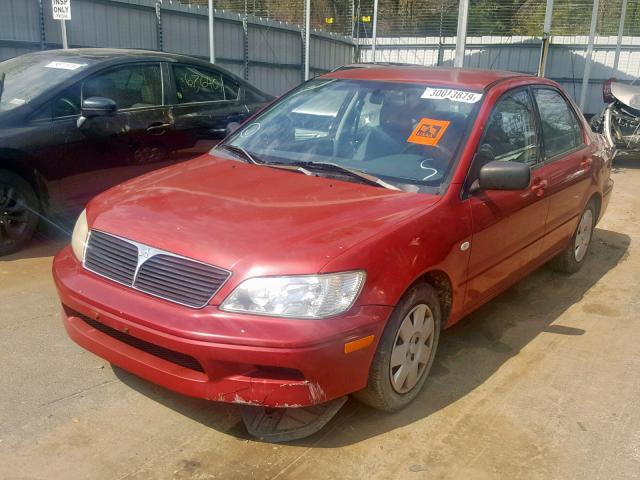 JA3AJ26E43U030954 - 2003 MITSUBISHI LANCER ES RED photo 2