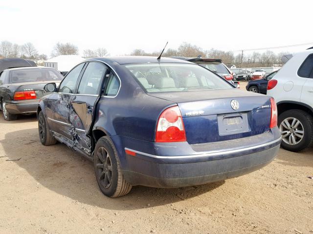 WVWPD63B04P321973 - 2004 VOLKSWAGEN PASSAT GLS BLUE photo 3