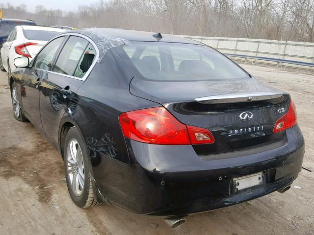 JN1CV6ARXBM405036 - 2011 INFINITI G37 BLACK photo 3