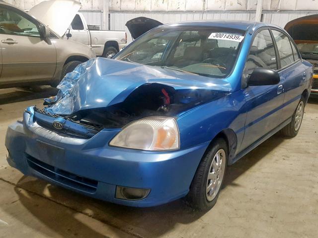 KNADC125436274582 - 2003 KIA RIO BLUE photo 2