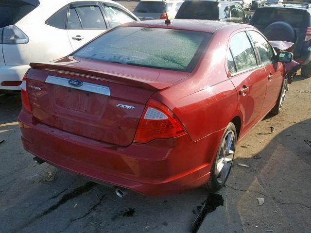 3FAHP0KCXAR193352 - 2010 FORD FUSION SPO RED photo 4