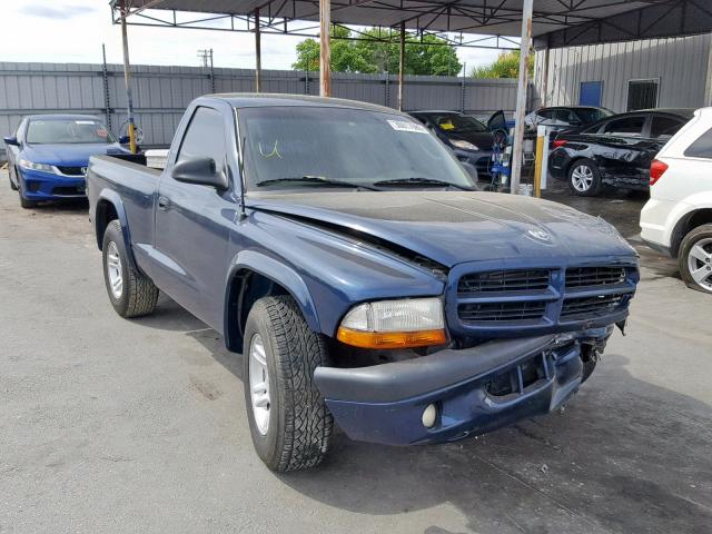 1B7FL36X32S528646 - 2002 DODGE DAKOTA SPO BLUE photo 1