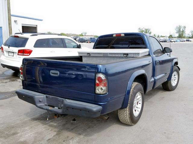 1B7FL36X32S528646 - 2002 DODGE DAKOTA SPO BLUE photo 4