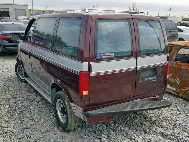 1GBDM15Z6LB210988 - 1990 CHEVROLET ASTRO MAROON photo 3