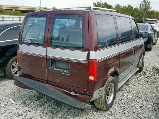 1GBDM15Z6LB210988 - 1990 CHEVROLET ASTRO MAROON photo 4