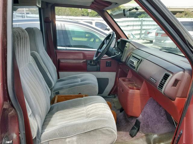 1GBDM15Z6LB210988 - 1990 CHEVROLET ASTRO MAROON photo 5